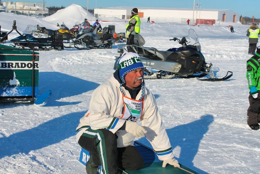 Charlie Russell with his dog racing team in the 2016 Labrador Winter Games.