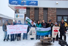 Members of the Labrador Land Protectors gathered in front of Labrador MP Yvonne Jones’ office Jan. 12 in Happy Valley-Goose Bay in solidarity with the We’suwet’en First Nation in British Columbia.