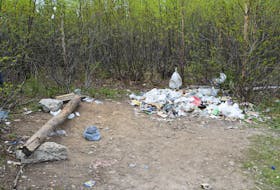 Sites like this one near 10th Street are scattered throughout the trail system. Transient people drink and hang out at these sites.