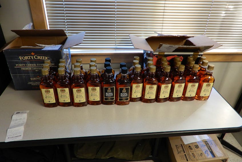 Nain RCMP, with assistance from the Happy Valley-Goose Bay detachment, seized this alcohol from a residence in Nain. A 30-year-old man was changed with bootlegging.