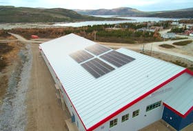 The solar panel system being installed on the Makkovik Arena is expected to offset 14,000 litres of diesel a year.  CONTRIBUTED BY GREEN SUN RISING INC.