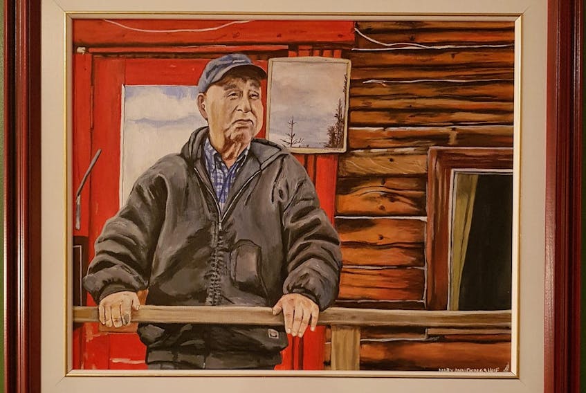 A painting of Alicia Chaulk’s late grandfather, Steven Chaulk, one of two original artworks recently stolen from a parked truck in St. John's.