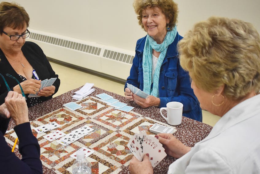 About 80 people competed during a Ladies Bridge event at the Little Harbour Community Centre recently. From left: Anne Acton, Dawn MacNutt and Donna Purcell.