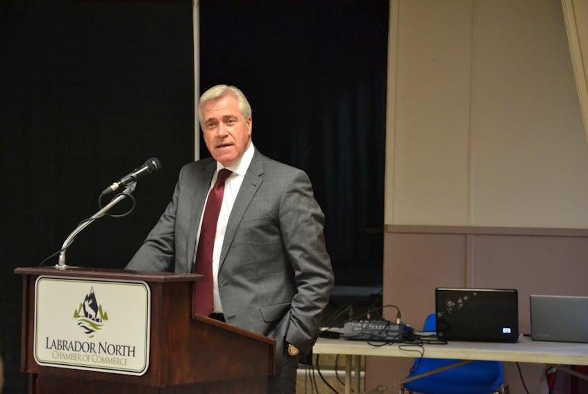 Dwight Ball during a visit to Labrador in June 2018.