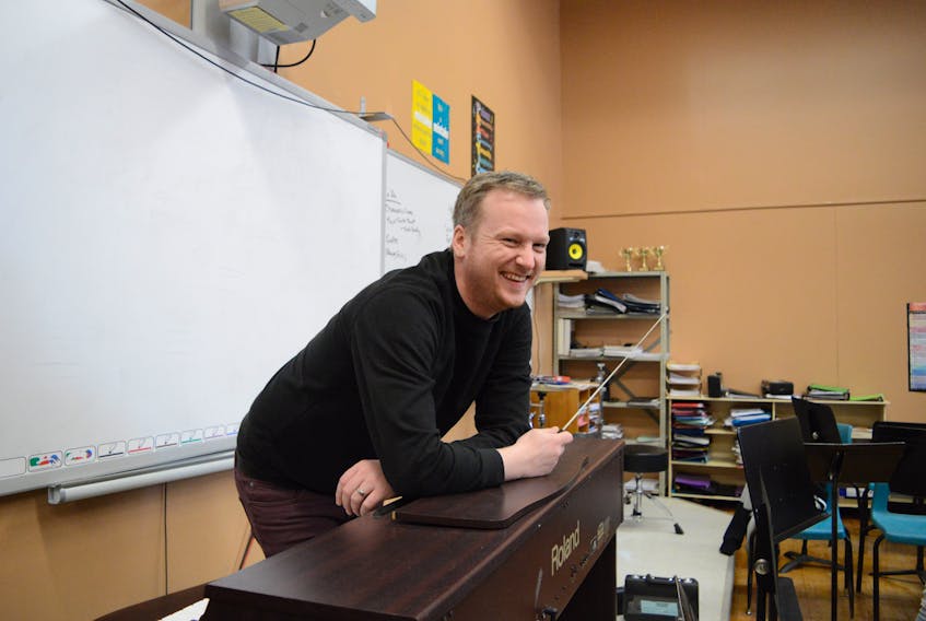 Adam Baxter, music teacher and band/choir coordinator at Lewisporte Collegiate and Intermediate, has taught music in the area for the past three years. Baxter says simply getting to teach music—an art he cares for deeply—is the most rewarding part.