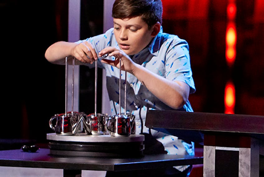 Matthew Shimon of Sydney competes in the Balanced Meal challenge on Canada's Smartest Person Junior on Nov. 14 on CBC. CONTRIBUTED/CBC TV