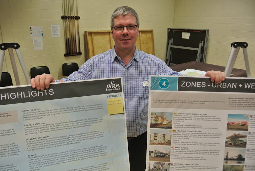 Cumberland County’s planning and development officer Nelson Bezanson is touring the region with Upland Design Studios, highlighting proposed changes to local land use bylaws and zoning to streamline and standardized the county.