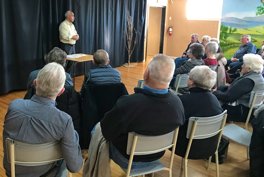Brian Bowden, president of Viola's Place Society's board of director, was the guest speaker a seniors lunch and learn in Lismore this past week. CONTRIBUTED