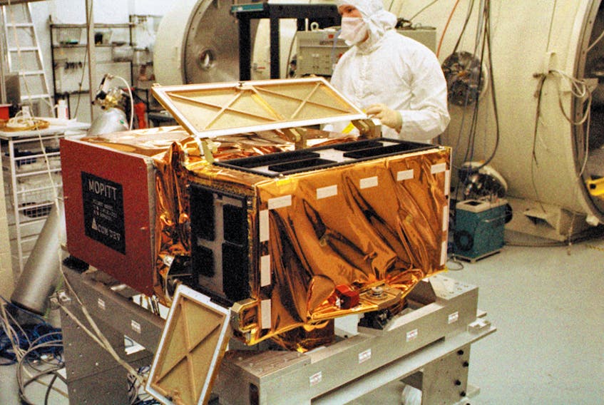 The MOPITT (Measurement of Pollution in the Troposphere) instrument undergoes testing at the University of Toronto in around 1995. -  James Drummond