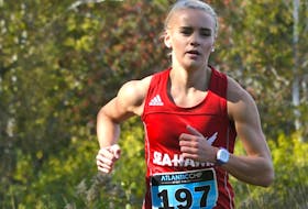 Memorial's Jade Roberts won the AUS women's cross-country championship Saturday in Fredericton, N.B., finishing 20 seconds ahed of the runner-up over the eight-kilometre course. — Memorial Athletics/file