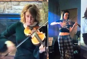 Natalie MacMaster plays along with a video Emily Tuck's Online Kitchen Party performance as part of the Nova Scotia Remembers virtual vigil in honour of the victims of a mass shooting. Tuck, 17, was one of those killed.
