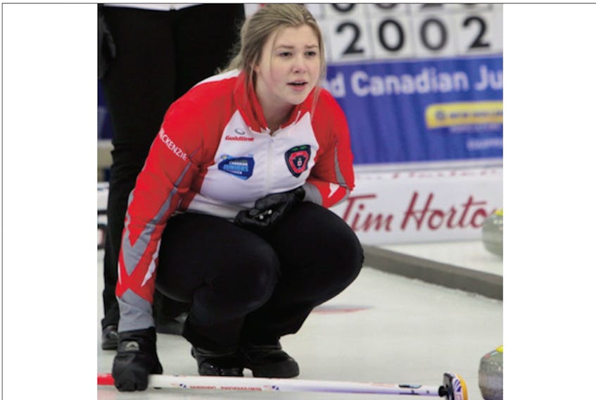 Newfoundland and Labrador skip Mackenzie Glynn has led her St. John's rink to a 5-2 record so far at the Canadian junior curling championships iin Shawinigan, Que. — Curling Canada/Shawinigan host committee