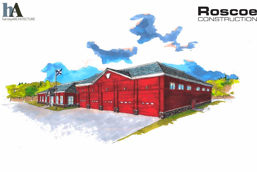 A conceptional drawing of the new fire station for the Mahone Bay and District Volunteer Fire Department.