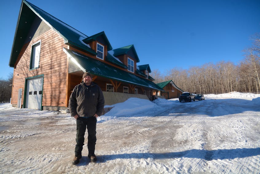 Matthew Harrison is busy gearing up for another syrup-making season at Hidden Mountain Maple Farms, which is located off of the Lynn Mountain Road near Springhill. The home and sugar camp are powered by solar and propane.