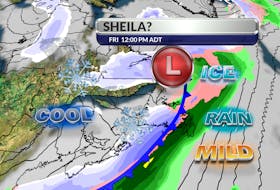 A developing weather system is expected to reach Newfoundland late Thursday.  There will be snow for some, but milder air ahead of the system will also produce a significant amount of rain and freezing rain. - WSI