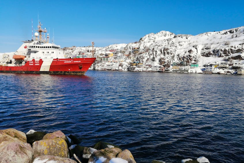 What a sight. Since those of us who don’t live on the Rock can’t travel there right now, I thought we could visit Newfoundland through Gary Mitchell’s lens.  He snapped this beautiful photo last Sunday as the Coastguard Ship, Leonard J. Cowley sailed past The Battery in the St. John’s Harbour.