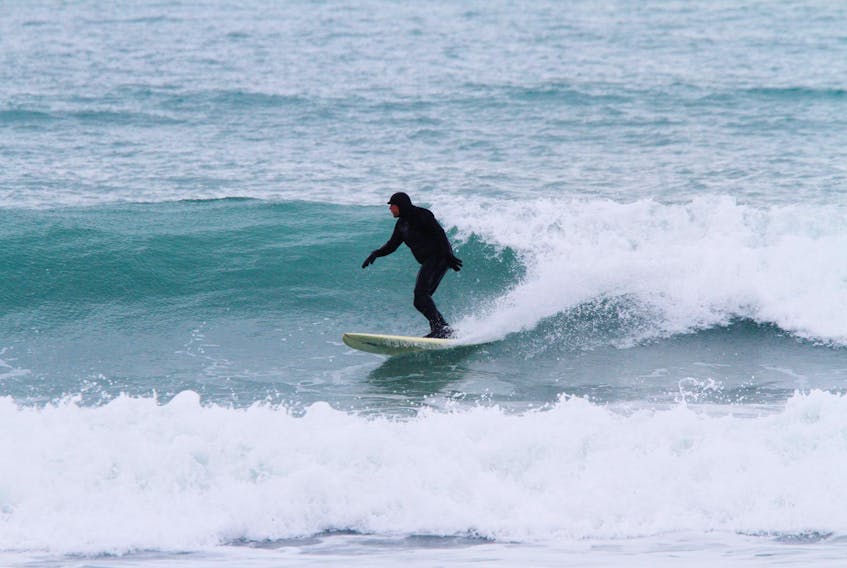 Cliff Doran snapped this surfer  off Trepassey, N.L.,  earlier in March.