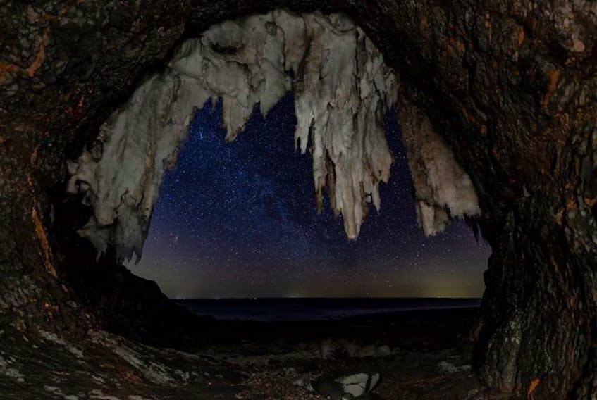 Barry Burgess took this photo of the Milky Way framed by the sea cave in Port George, N.S., was taken March 25.