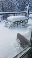 I’m willing to bet that residents of Fox Brook, N.S. had a name or two for this spring snowfall last year.  Maria Sangster was probably hoping to have her tea at the patio table – it was, after all, April 28!