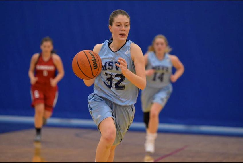 Mount Saint Vincent’s Maria Carroll, the Atlantic Collegiate Athletic Association women’s basketball player of the year, leads the Mystics into this week’s Canadian Collegiate Athletic Association national championship in Sainte-Foy, Que.