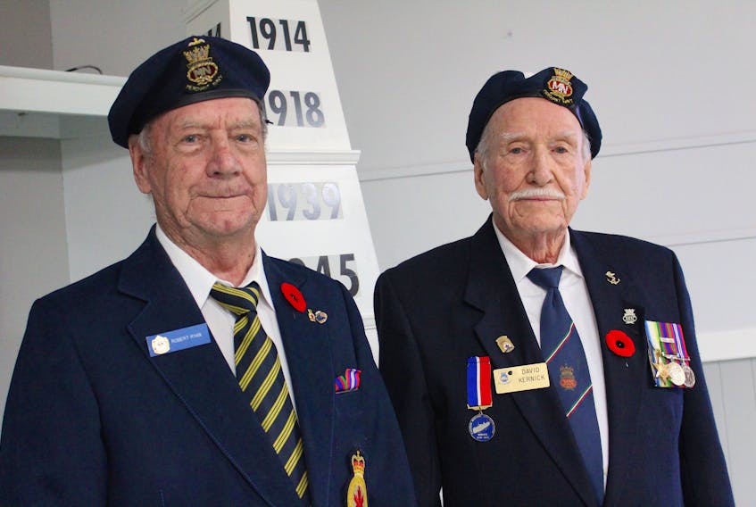 Robert Ryan, left, and David Kernick were both underage when they signed up to join Canada’s Merchant Navy during the Second World War.