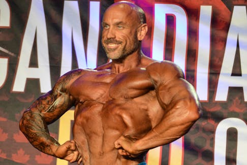 Charlottetown native Mark Gillis poses at a recent bodybuilding competition in Toronto. Gillis won the overall title in the master’s men’s bodybuilding middleweight 40-plus category at the event and qualified for the International Federation of Bodybuilding and Fitness (IFBB) pro circuit.