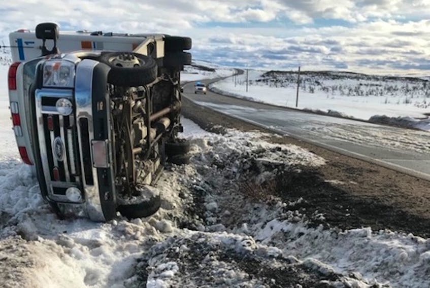Mary's Harbour RCMP responded to a single-vehicle rollover collision involving an ambulance on Route 510, south of Lodge Bay, on Saturday, May 23.