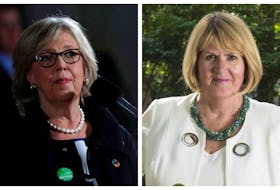 Green Leader Elizabeth May, left, stepped down Monday and named Halifax candidate and deputy leader Joanne Roberts as interim leader. - Reuters (May)/Ryan Taplin (Roberts)
