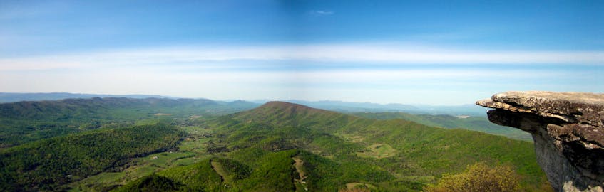 A panoramic view of part of the Appalachian Trail.