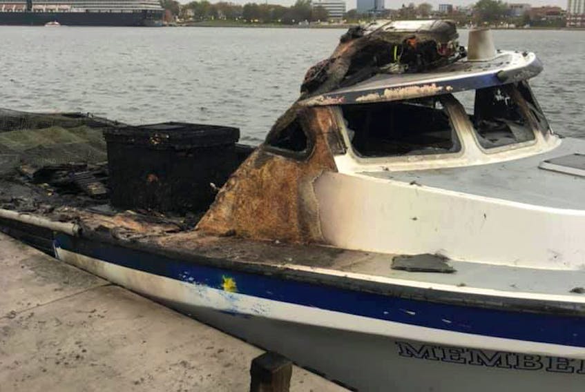 The Membertou II commercial fishing boat on Saturday morning, after an early morning fire severely damaged it. The vessel was docked at the Dobson Yacht Club when the fire broke out. Police are investigating the incident. Captain John Bonham and his crew have been trying to fish lobster with a food, social and ceremony license since Aug. 30, part of an initiative to help feed the community, but have had issues with traps being stolen. CONTRIBUTED