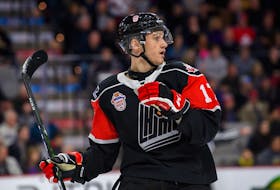 Dawson Mercer (19), shown playing for the QMJHL in the CIBC Canada-Russia series earlier this month, has returned to action after serving a six-game, league imposed-suspension. In an online column about players he believes deserve invitations to Canada’s 2020 world junior selection camp, Sam Cosentino of Sportsnet suggests Mercer, an 18-year-old from Bay Roberts, should be among those attending the camp next month in Oakville, Ont. — Drummondville Voltigeurs/Facebook