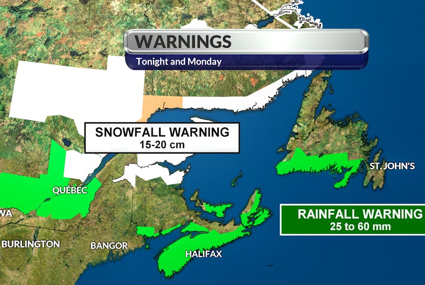 Rainfall warnings for Queens and Kings counties in P.E.I.