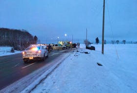 RCMP and Island EMS attend the scene of a multi-vehicle collision along Route 1A in Centre Bedeque.