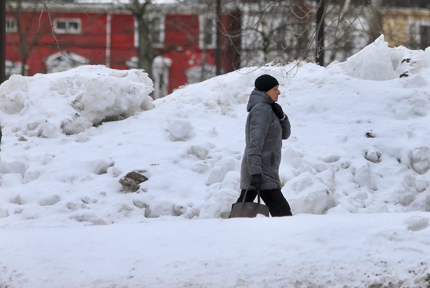 Some of the large snow piles around the province will be shrinking this week as warmer temperatures and rain are coming Tuesday morning Thursday.