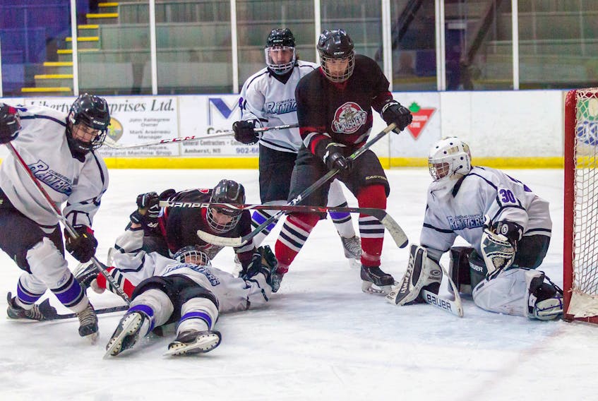 The Cumberland County Midget A Ramblers tied the Pictou County Crushers 1-1.