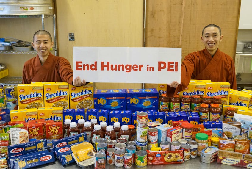 P.E.I. monks prepare food boxes to be delivered to Islanders in need later this month.