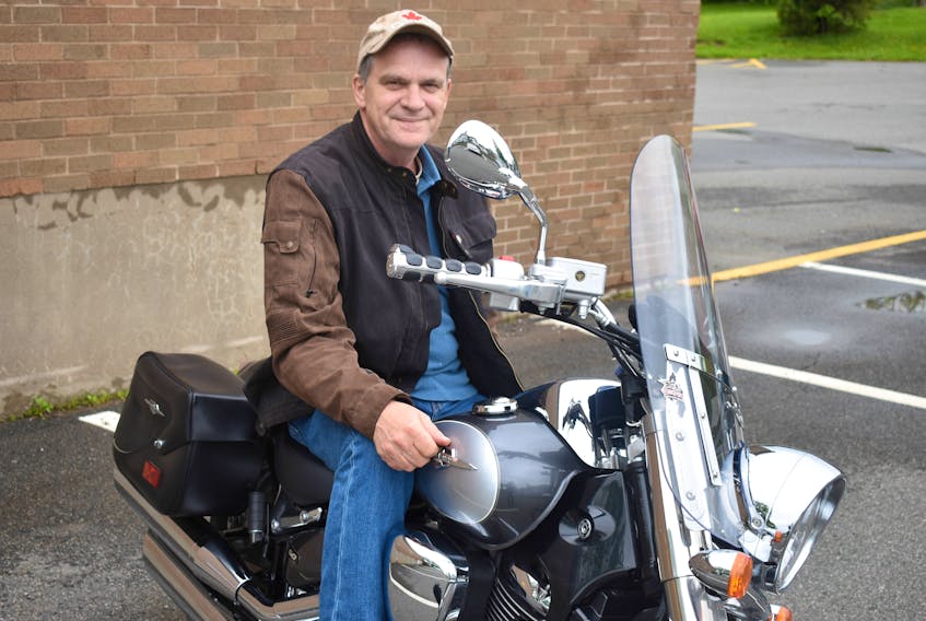 David McMullen sits on his Harley Davidson. He and other volunteers with the Pictou Motorcycle Show Society are organizing the Pictou Motorcycle Show in support of Wounded Warriors Canada for Aug. 18.
