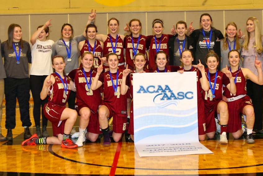 The Mount Allison Mounties won the ACAA Women's Basketball Championship on Sunday in Bible Hill. Lauren MacEachern and Lauren Chitty of Amherst are members of the team while Thomas Skabar is a coach.