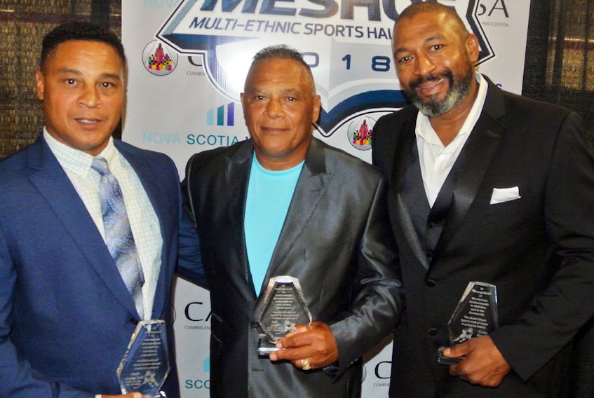 Mark MacFarlane, Bill Riley and Craig Martin were inducted into the Multi-Ethnic Sports Hall of Fame during a ceremony in Amherst on Wednesday night.