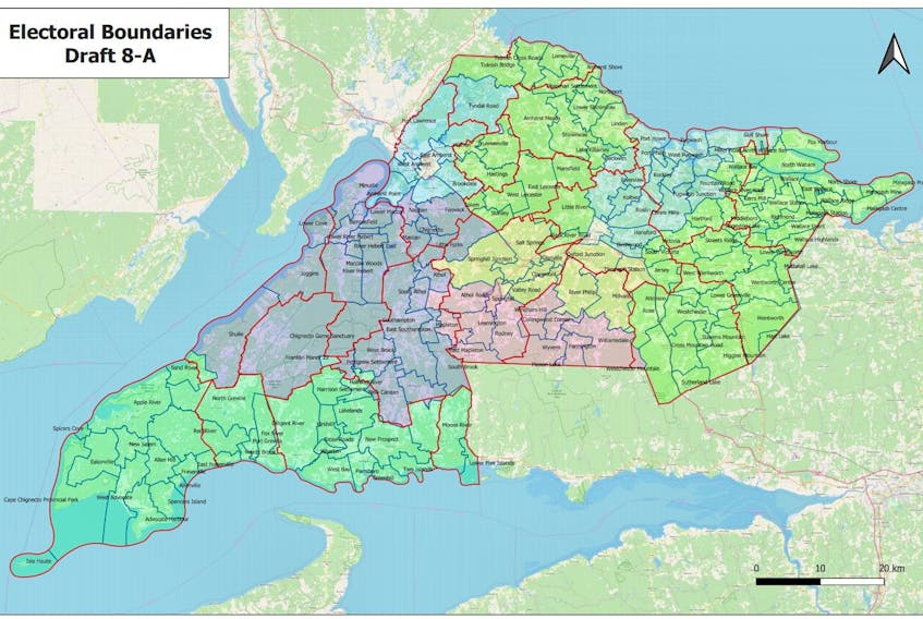 This is just one of two options being considered as electoral boundaries by the Municipality of Cumberland. Council will decide which of two options is best at a meeting on Nov. 27 and submit its recommendation to the Nova Scotia Utility and Review Board.