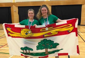 Nikeda Sark, left, and Keely Dyment represented Prince Edward Island at the first Atlantic Indigenous Games in July 2019 in Halifax. The badminton players were to compete there this summer in the North American Indigenous Games 2020.