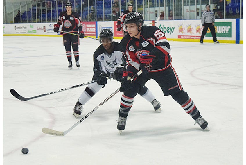 Defenceman Marc Gagnon in action Thursday against the Valley Wildcats.