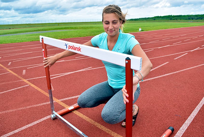 Macayla Cullen of Pictou County Athletics (PCA) is getting ready for summer programming at the Pioneer Coal track.