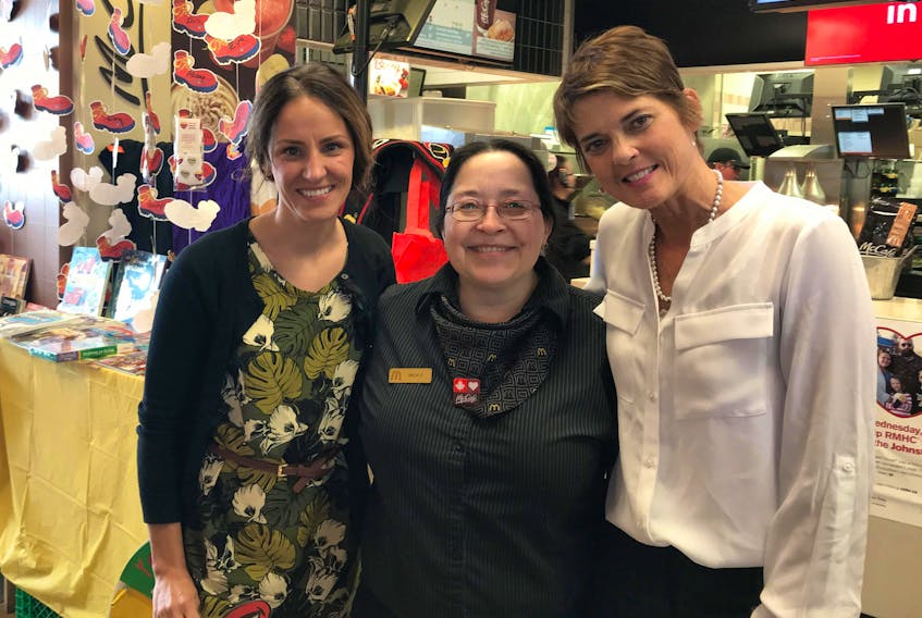 From left are: Kim Martin, Aberdeen Health Foundation; Michelle Corcoran, McDonald's New Glasgow, and Debbie MacDonald, Nova Scotia Health Authority Health Service Manager for the Women and Children's Unit at Aberdeen Hospital.