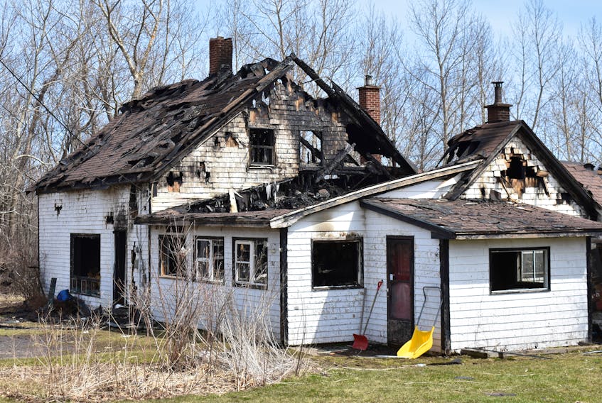 This home on River Street in Stellarton was badly damaged by a fire on Sunday afternoon.