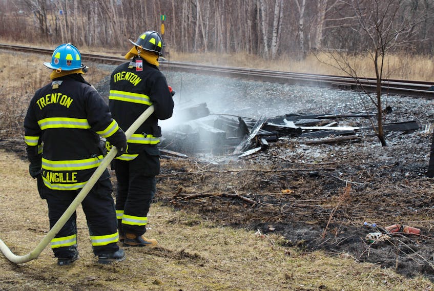 Trenton Firefighters responded to a grass fire call Tuesday afternoon along the railway tracks near Main Street.