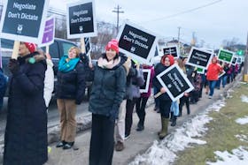 Hundreds of people joined in a march down East River Road Monday afternoon that was organized by the Nova Scotia Teachers Union to send their message on the labour dispute to the provincial government.