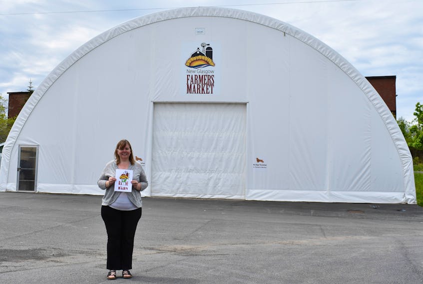 Kristi Russell stands in front of the New Glasgow Farmers Market Dome that she hopes will be replaced with a heated barn-like structure.