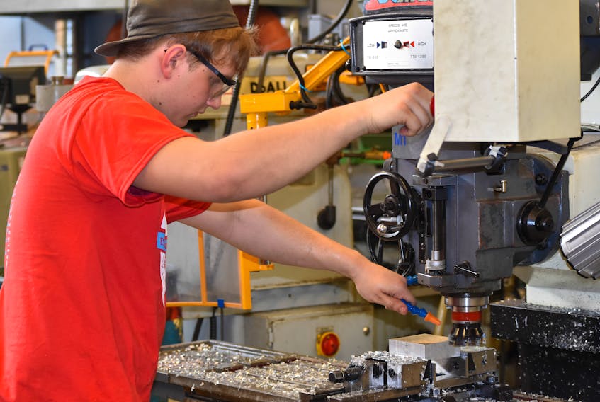Patrick Heighton was one of four participants competing in a CNC machining competition at the NSCC Pictou campus in Stellarton on Thursday morning.