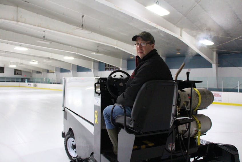 Darryl Marcott, manager of the Trenton and Minor Sports Complex, has been steering a Zamboni brand ice resurfacer around the Trenton arena for close to 26 years.